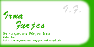 irma furjes business card