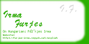 irma furjes business card